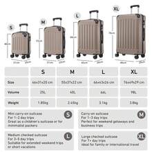 YONSLY 4-Piece Wheeled Suitcase Set With 360° Wheels, Combination Lock, Robust Double Zipper, Mesh Pocket, Soft Rubber Handle, 16/20/24/28 Inch Trolley Suitcase, Hard Shell Carry-On Luggage Set (4-Piece Set, S, M, L & XL) - 香檳色 - 查看 2