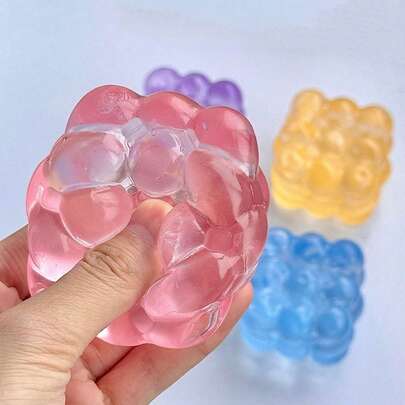 6厘米圆形麦芽挤压玩具，手工制作慢回弹蓝色椰子油挤压球，适合作为节日礼物、趣味可爱礼物、生日礼物、复活节礼物、万圣节礼物、圣诞节礼物、派对小礼物