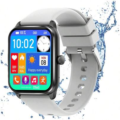 Zechuan Smartwatch für Damen Herren mit Anruffunktion, 1,85 Zoll Fitness Tracker Uhr mit Herzfrequenz, Blutsauerstoff, Schlafmonitor, Körpertemperatur, 100+ Sportmodi, IP68 wasserbeständige Sportuhr für iOS Android