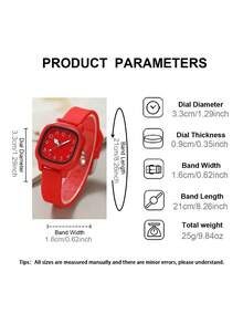 10只装女士礼品硅胶手表，时尚休闲方形表盘石英腕表组合套装（不含表盒） - 彩色 - 查看 8