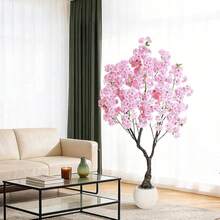 Árbol Artificial de Flor Cerezo Rosa de Alto, árbol Cerezo Rosa Falso, Planta Realista de Hojas Seda Hecha a Mano, Planta Decorativa Realista en Maceta para Interiores y Exteriores. - 6 pies - Ver 7