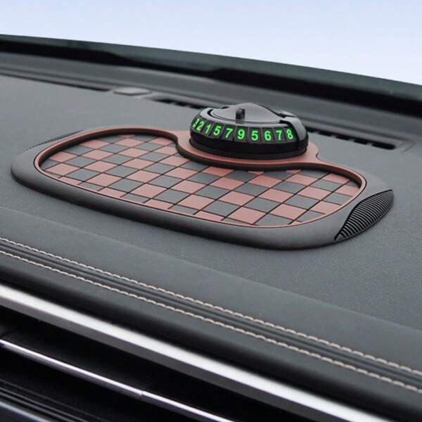 Wielofunkcyjny uchwyt samochodowy na telefon, antypoślizgowa mata na deskę rozdzielczą z tymczasowym zezwoleniem parkingowym