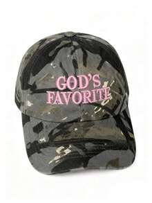 1pc Women's God's Favorite Embroidered Baseball Cap, Suitable Everyday, Festivals And Gatherings - Màu Khaki - Xem 11