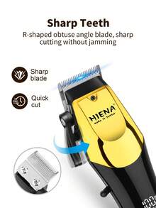 HIENA 男士USB充电式无线理发器 - 胡须修剪器，精密R型刀片修剪器，配备多种理发工具，结构坚固耐用 - 查看 2