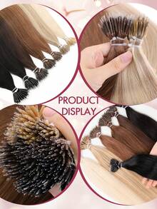 12-22 Inch Nano Ring Hair Extensions, Real Human Hair, Natural Black Color, Nano Bead Straight Hair Extensions, Invisible Nano Hair Extensions For Women, Suitable For Daily Wear, Party, Wedding, Easy To Install And Wear - Multicolor - View 7