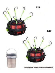 GOTURE 2pcs European Style Anti-Sinking Hook Bait Cage Fishing Set, ABS High Strength Bait Cage + Carbon Steel Automatic Flip Hook - 6/8/10/12# Adjustable Weight, Carp/Crucian Carp Dedicated - Multicolor - View 12