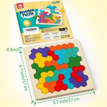 Coogam Wooden Tangram Puzzle, Creative Color & Shape Pattern Matching Game, 3D Logic Brain Teaser With Geometric Building Blocks, Enhances Spatial Reasoning, Problem-Solving & Cognitive Skills, Interactive STEM Educational Toy For Kids & Adults, Ideal For Family Game Night, Classroom Learning, Or Travel Entertainment, Perfect Birthday Gift For 3+ Years And Adults - Multicolor - View 5