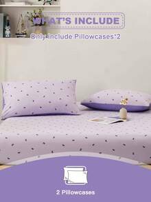 Blissful 2pcs Cute & Fresh Pillow, Pocket Pillow With Bow & Flower Design, High Grammage Soft Fabric, Suitable For Bedroom, Dorm, Sofa, Travel - Mauve Purple - View 7