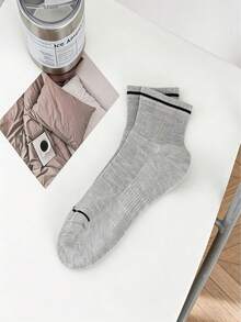 1双男士纯色透气薄网眼短袜，适合春夏穿着 - 彩色 - 查看 12