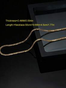 CVNANA 1 Miếng Lung linh Bầu trời đầy sao Thiết kế Dây chuyền Dành Cho Nam Và Nữ , Thép Titan Xương quai xanh Chuỗi Cặp đôi Áo len Chuỗi Có thể điều chỉnh - Vàng - Xem 10