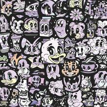 50 Pieces Of Dark Purple Cute Graffiti Stickers - Waterproof Vinyl, Suitable For Laptop Cases, Phone Cases, Guitars, Skateboards, Etc. - Cartoon Aesthetic DIY Scrapbook Children's Gift - A - View 1