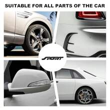 2 PCS Metal Car Sport Sticker 3D Raised Car Fender Badge Front Rear Tailgate Emblem With Sport Logo Strong Adhesive Letters Decals For Front Hood Grill Rear Trunk Black - Perfect For Vehicle Customization Outdoor Use High-Performance Aesthetic Enhancement Durable Metallic Finish Easy Installation Weather-Resistant Design For Long-Term Visibility And Style - màu đen - Xem 6