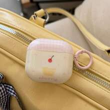 极简樱桃蛋糕设计耳机保护套,兼容 Pro 3、新款 Pro 2、可爱 Apple 4 极简 3 代个性化耳机保护套(1/2 代),女士款 - 粉色 - 查看 3