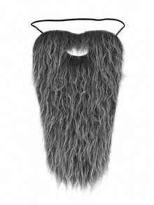 1 pieza Barba de cascada larga, efecto de desgaste natural ideal para Halloween, disfraz de Navidad y mascarada, máscara de barba, cosplay - Multicolor - Ver 9