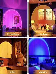 1 Stück USB betriebene LED Sonnenuntergang Projektionslampe, einstellbarer Winkel Sonnenuntergang Stimmungslicht, LED Nachtlicht geeignet für Fotografie/Party Dekoration, Wohnzimmer, Schlafzimmer, Camping, Hochzeit, auch ein tolles Weihnachtsgeschenk für Frauen, Mädchen, Freunde und Familie - Verschiedenfarbig - Übersicht 8