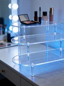 1pc Multi-Functional Transparent Acrylic Tiered Display Stand, Suitable For Perfume And Cosmetic Storage, Home Decor - Multicolor - View 2