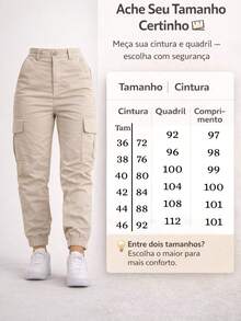 Stillger Moda Jeans Kit 2 Women's Cargo Jeans Jogger High Waist Butt Lifting Premium Pants With Lycra Side Pockets - Beige and White - View 7