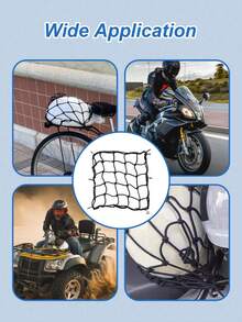 Jaring Kargo Elastis Universal, Jaring Bungee Tugas Berat dengan Pengait, Penyimpanan Helm & Bagasi yang Aman untuk Sepeda Motor, Skuter Listrik, Sepeda & Mobil, Mudah Dipasang & Elastis, Ideal untuk Perjalanan, Komuter & Petualangan Luar Ruangan, Pengatur Bagasi Kendaraan Serbaguna - A - View 4