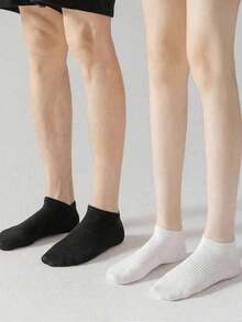 2/5/10 Pairs Women's Short Socks, White Short Socks, Black Short Socks, Invisible Socks, Cute Socks, Girls' Socks, Suitable For All Seasons Autumn Winter Spring Summer, Mesh Breathable Details, Guide Rail Breathable Hole Design, Moisture-Wicking, Soft And Smooth, Suitable For Various Holidays, Sports, Casual, Business And Other Daily Wear, Can Be Worn All Year Round, Random Color Combination. - Multicolor - View 10