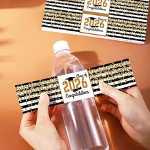 20 piezas/10 hojas Etiquetas para botellas de agua de Graduación Clase de 2026, Envoltorios de felicitaciones para botellas de agua de graduación, Pegatinas para botellas de graduación para decoración de fiesta de graduación - Multicolor - Ver 4
