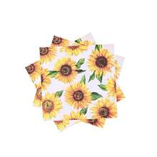 20 Stücke/40 Stücke/60 Stücke Sonnenblumen-Themen-Partydekorationen - Sonnenblumen-Servietten, 2-lagige Einweg-Papierservietten mit gelber Blumendekoration, perfekt für Sommer-Geburtstagspartys, Hochzeiten und andere Blumen-Themen-Partyartikel - Übersicht 6