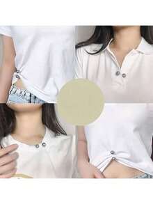 Pearl Pant Leg Clips - Invisible Pant Leg Fixers, No-Sew Pant Leg Clips To Prevent Dragging. Suitable For Sun Hat/Bucket Hat Cord Clips, Invisible Pant Leg Shortening Fixers To Prevent Pant Leg Dragging, Hidden Button-Style Leg Fixing Device For Pants, Skirts, Jeans To Prevent Dragging - Multicolor - View 7