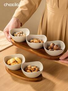 choxila 1/2/3件套陶瓷零食盘，坚果糖果碟，家用餐厅派对甜点碗 - 陶瓷製品 - 查看 2