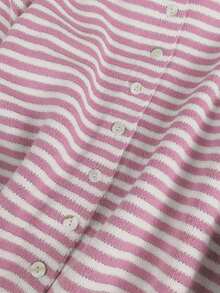 Vivid Style Autumn/Winter New Women's Fashion Street Style Loose Striped Knit Cardigan, Suitable For Street, Airport, Christmas, New Year Pink - Hồng - Xem 7