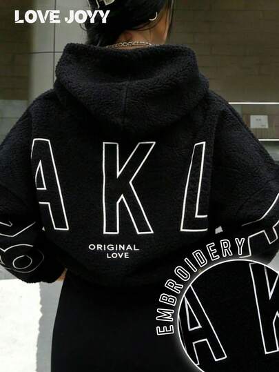 LOVE JOYY Women Hoodie, Loose Fit Pullover Sweatshirt, Casual Versatile Fashion Back To School, Autumn/Winter