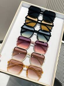 Bộ 6 gọng kính hình chữ nhật bằng nhựa PC (Polycarbonate) phong cách Y2K, chống tia UV, thích hợp cho bãi biển, du lịch, tiệc tùng, làm quà tặng, đeo hàng ngày, dành cho nữ. - Nhiều màu - Xem 8