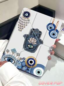 Eye Of The Demon Pattern Tablet Case Compatible With IPad Air 11-Inch M3 2025 / M2 2024, Air 5th Generation 2022 , (A16) 11 Inch 11th Generation 2025,Compatible With Samsung Galaxy Tab,Kindle Paperwhite 12th Gen 2024, Clear Back ,Fashion Pattern Protective Case,Autlueomatic Sleep And Wake-Up Function, Airbag Protection, Suitable For Gifts And Office Use - Multicolor - View 3