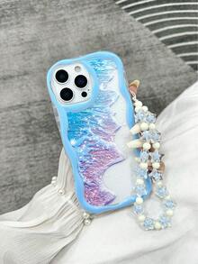 奶油质感透明彩绘卡通手机壳，带链条，兼容 14、14 Pro、14 Pro Max、13、13 Pro、13 Pro Max、11、11 Pro Max、12、12 Pro、12 Pro Max、XR、XS、15、15 Pro、15 Pro Max、16、16 Pro、16 Pro Max、17、17 Pro、17 Air、17 Pro Max 系列 - 彩色 - 查看 5