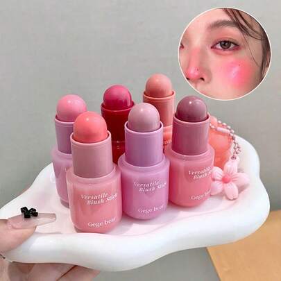 Barra de rubor cremosa hidratante - Tono rosado natural coreano, apto para maquillaje diario y de fiesta, excelente para regalos de cumpleaños, Día de San Valentín, maquillaje de fiesta, mejor regalo