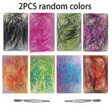 2026年最新款青少年减压玩具，4.7*2.4英寸硅胶去角质舒缓焦虑垫，成人放松玩具，派对礼物，款式随机发货 - 彩色 - 查看 3