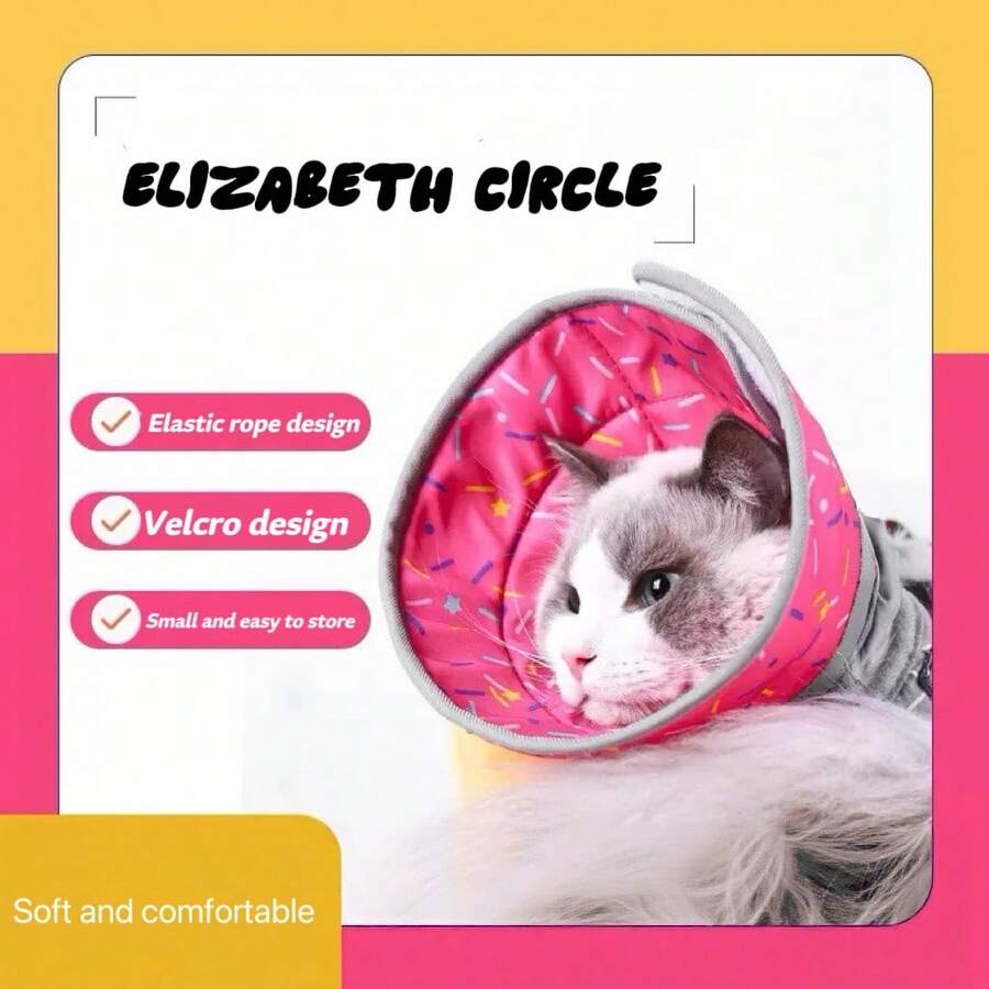 1pc Elizabeth Cartoon Print Pet Protective Cone, Dog/Cat Anti-Lick Wound Healing Collar, Neutering Cone