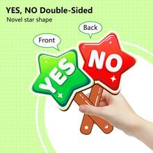 hoojojo 2/6个星形“是/否”手持投票牌，双面图案，教师课堂互动游戏道具 - 彩色 - 查看 5
