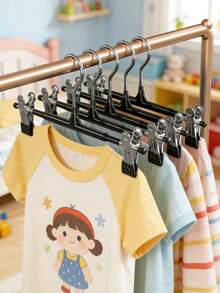 10 Adjustable Clothes Hangers With Clips, Non-Slip Space-Saving Metal Hangers For Pants, Skirts, And All Garments - Keeps Clothes Tidy And Organized - Multicolor - View 3