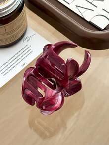 6件套大号花朵发夹套装，简约亚克力花朵发夹，纯色大理石纹发饰，优雅百搭发夹，适合女性日常、派对、工作、旅行、夏季海滩度假等场合。 - 彩色 - 查看 4