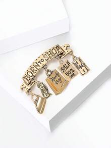Born To Shop Brooch Pin For Women - Cute Money Bag Letter Tag Brooch For Sweater Jacket Hat Shoes Outfit Accessory - Born Shopaholic - View 5