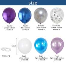 60 Packs 12 Inch Frozen-Themed Party Winter Snowflake Balloon, Metallic Purple Blue White Silver Balloons With Confetti Balloon For Birthday Party Baby Shower Christmas Winter Wonderland Party Decorations - Ice and Snow Set - View 8