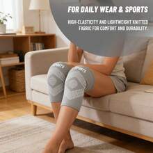 2pcs/1 Pair High Elastic Knitted Knee Pads, Compression Knee Sleeves With Anti-Slip Strap, Breathable & Comfortable, Warm Knee Support, Nylon Material, Suitable For Women & Men, Applicable For Running, Gym, Fitness, Daily Life - S/M/L, Black/Grey/Pink - Multicolor - View 9