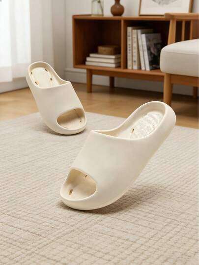 Kids' Simple Non-Slip Soft Bottom Lightweight Breathable Cute Boys' Home Casual EVA Slippers, Solid Color One-Strap, New Arrival For Older Children