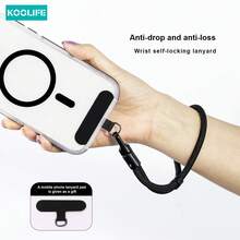 1pc Koolife Woven Phone Lanyard, Short Style, Adjustable Buckle, 360° Rotatable Metal Hook, Anti-Lost Pad, Durable Wrist Strap Suitable For Phone, Keys And Daily Use - Multicolor - View 13