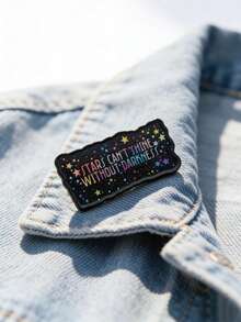 1PC "Stars Can't Shine Without Darkness Enamel Pins Brooches Self-Care Badges Metal Brooches Fashion Lapel Badge Backpack Clothes Jewelry Bag Pins Graduation Gift - Multicolor - View 2