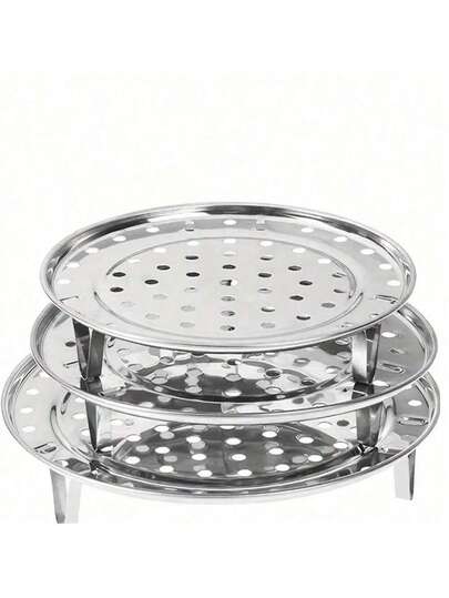 LDQ Stainless Steel Steamer Rack - Suitable For Storage Pot, Multi-Layer Round Steamer Insert, With Can Rack Accessories, Ideal For Home Kitchen Use, A Helpful Kitchen Assistant