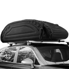 COSTWAY 400L Waterproof Car Roof Bag, Foldable Rooftop Cargo Carrier With 4 Reinforced Straps & Anti-Slip Bottom, Soft-Shell Car Top Storage Bag For All Cars With Or Without Rack, Black - A - View 4