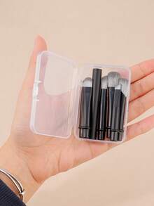 6件套迷你旅行化妆刷套装，包括粉底刷、腮红刷、眼影刷，带刷架，适合旅行/居家/办公使用，方便携带。 - 彩色 - 查看 11