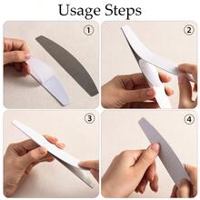 Replaceable Nail Buffing Strip Tool Set, Including Detachable And Replaceable Nail Files & Stainless Steel Nail Plates, Half-Moon Shaped, Diamond Shaped And Straight Nail File Strips, Reusable, Nail Trimming And Polishing Tools, DIY Nail Salon Supplies. - Multicolor - View 5