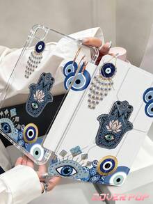 Eye Of The Demon Pattern Tablet Case Compatible With IPad Air 11-Inch M3 2025 / M2 2024, Air 5th Generation 2022 , (A16) 11 Inch 11th Generation 2025,Compatible With Samsung Galaxy Tab,Kindle Paperwhite 12th Gen 2024, Clear Back ,Fashion Pattern Protective Case,Autlueomatic Sleep And Wake-Up Function, Airbag Protection, Suitable For Gifts And Office Use - Multicolor - View 2