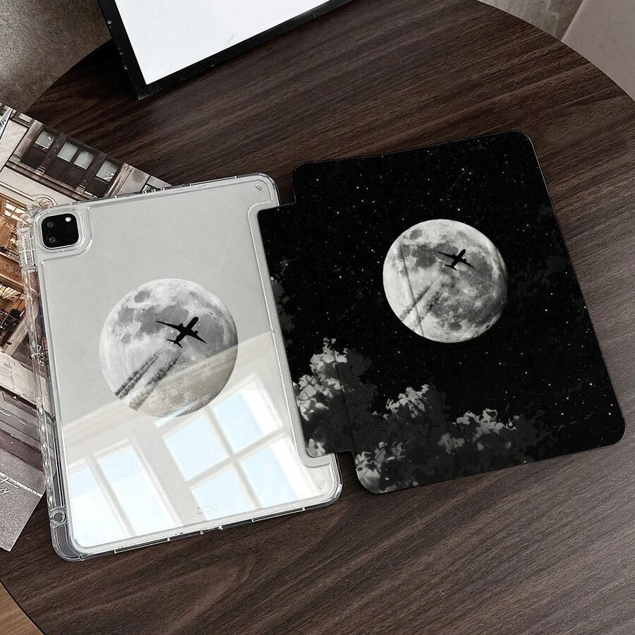 1. 星月与飞机图案平板电脑保护套，带笔槽，兼容 iPad 10.9/10.2/ Air 第五代/Pro 11/第十代/9.7/Air 2/（第七代）/（第八代）/ Air 4/5/ Pro 11/ 第十代 10.9 英寸 2022 款智能保护套/ Air 13（M3 2025）/ Air 11（M3 2025）/ Air 11（M3 2025）/ 11（A16 2025）/ 兼容 Galaxy Tab S10+/S9/A9，兼容小米 5/5PR/6/6PRO/7/7PRO - 彩色 - 查看 1